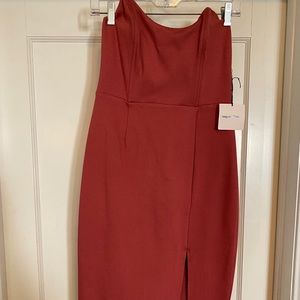 Super Down zarah strapless high slit midi dress